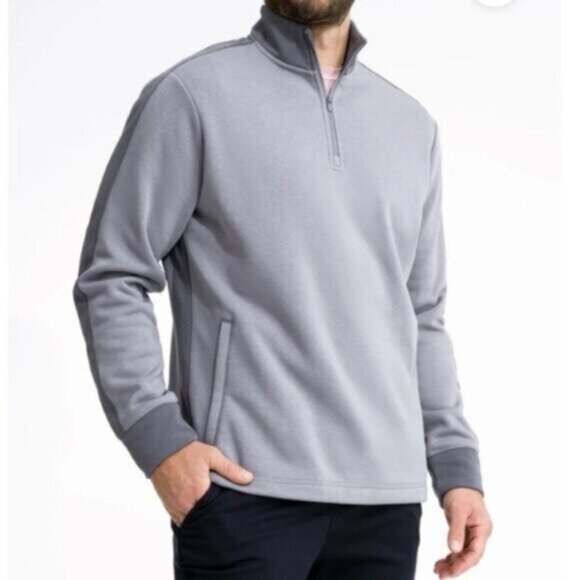 NWT Swet Tailor Men's Gray Pullover Stretch Microfleece Quarter Zip Size Large - Picture 5 of 7